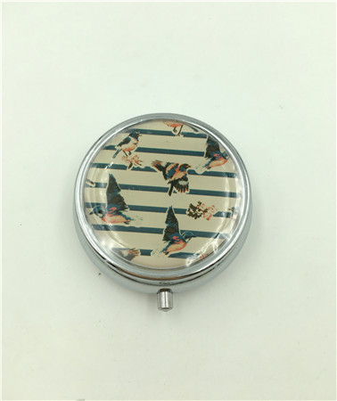 round zinc alloy pocket folding mirror